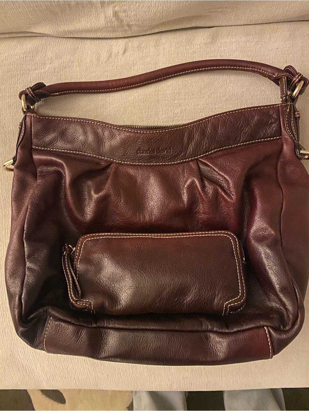 Charles David Women's Shoulder Bag in Deep Burgundy Brown